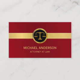Tarjeta De Visita Abogada Escala de Oro de Justicia Elegante