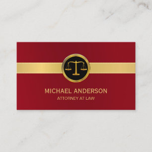 Tarjeta De Visita Abogada Escala de Oro de Justicia Elegante