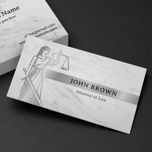 Tarjeta De Visita Abogada profesional Lady Justice Marble (Subido por el creador)