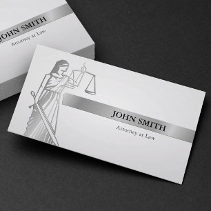 Tarjeta De Visita Abogada profesional moderna de Silver Lady