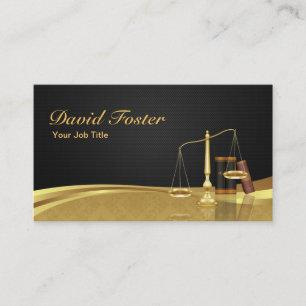 Tarjeta De Visita Abogado abogado Juez Elegante Damasco de Oro Negro
