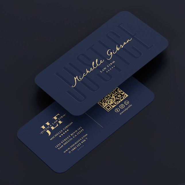 Tarjeta De Visita Abogado abogado moderno firma de ley Monograma Mar (Modern Lawyer Attorney Law Firm Monogram Navy Blue Business Card
)