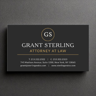 Tarjeta De Visita Abogado Black Gold Luxury Modern