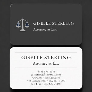 Tarjeta De Visita Abogado Black Silver