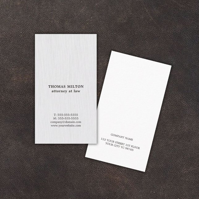 Tarjeta De Visita Abogado blanco elegante de textura moderna (Subido por el creador)