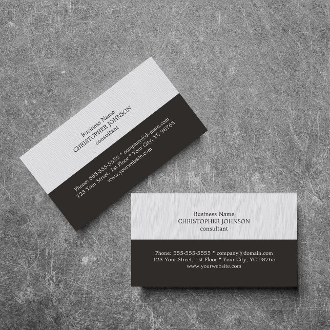 Tarjeta De Visita Abogado blanco gris de textura elegante moderna (Subido por el creador)