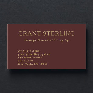 Tarjeta De Visita Abogado Burgundy Gold Legal 