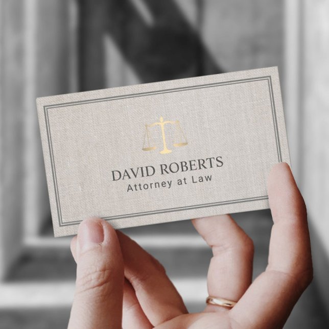 Tarjeta De Visita Abogado clásico, línea elegante de la escala de or (Subido por el creador)