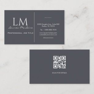 Tarjeta De Visita Abogado Corporativo Elegante Gris Pizarra