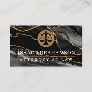 Tarjeta De Visita Abogado de Derecho Agate Negro