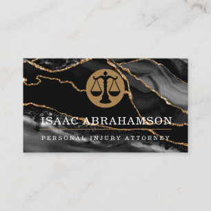 Tarjeta De Visita Abogado de Derecho Agate Negro