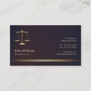 Tarjeta De Visita ABOGADO DE DERECHO   Elegante