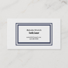 Tarjeta De Visita Abogado de Familia de Borde Azul Minimalista