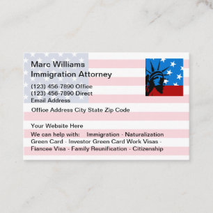 Tarjeta De Visita Abogado de inmigración por naturalización