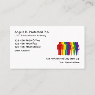 Tarjeta De Visita Abogado de la discriminación de LGBT