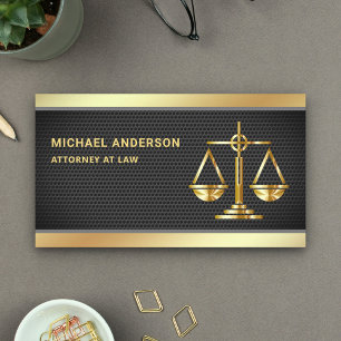 Tarjeta De Visita Abogado de la escala Black Mesh Gold