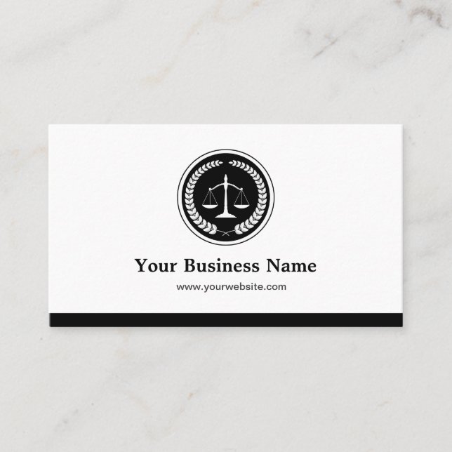Tarjeta De Visita Abogado de la Escala de Justicia - Elegante simple (Anverso)