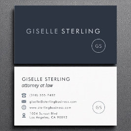 Tarjeta De Visita Abogado de la Marina de Guerra Blue Modern Luxury