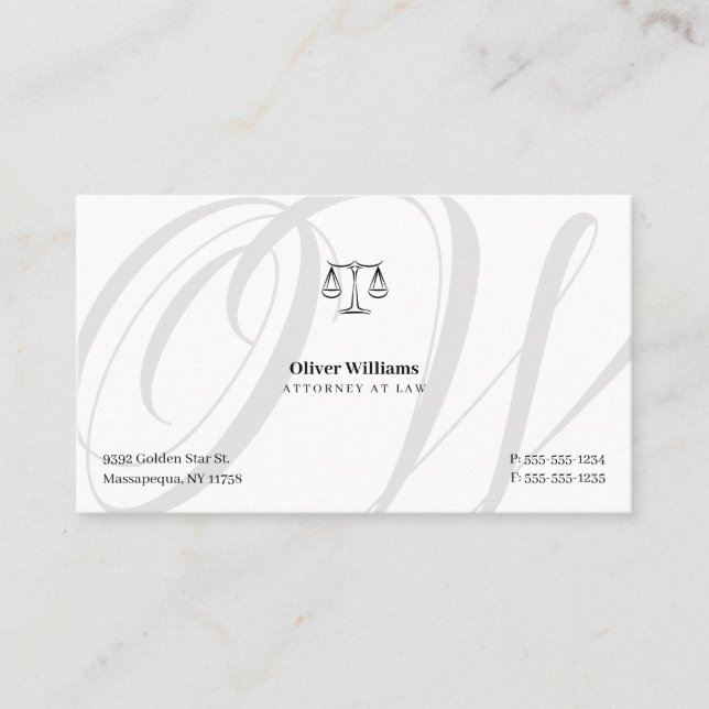 Tarjeta De Visita Abogado de primera clase | Abogado (Anverso)