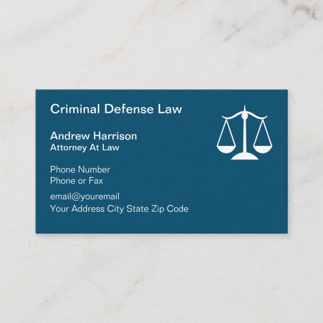 Tarjeta De Visita Abogado Defensor Penal (Anverso)