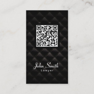 Tarjeta De Visita Abogado del Código QR de Quilt de Diamante Negro