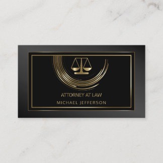 Tarjeta De Visita Abogado del logotipo en la ley - negro y oro