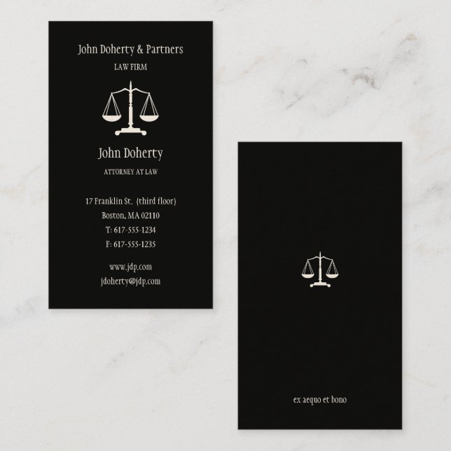 Tarjeta De Visita Abogado | Elegante (Anverso / Reverso)