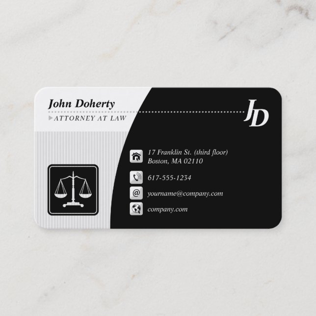 Tarjeta De Visita Abogado | Elegante (Anverso)