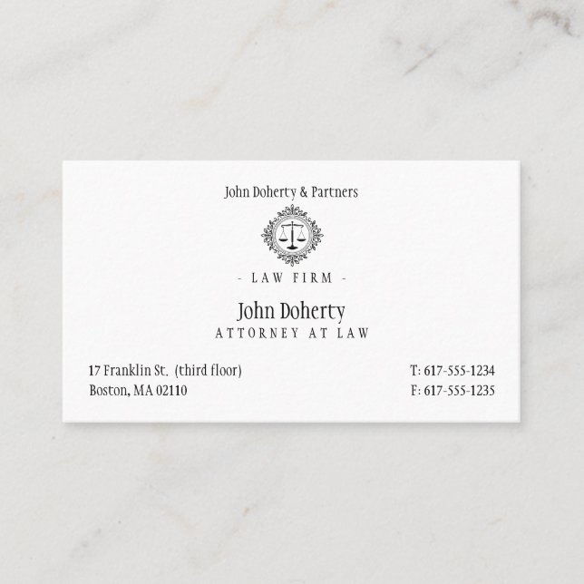 Tarjeta De Visita Abogado elegante | Abogado (Anverso)