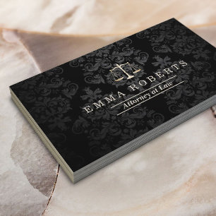 Tarjeta De Visita Abogado elegante de Damasco oscuro
