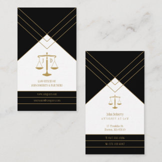 Tarjeta De Visita Abogado elegante | Negro de oro