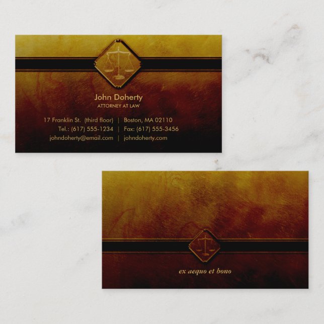 Tarjeta De Visita ABOGADO| Elegante profesional (Anverso / Reverso)