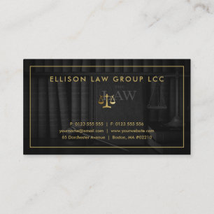Tarjeta De Visita Abogado Elegante Profesional Gold Black