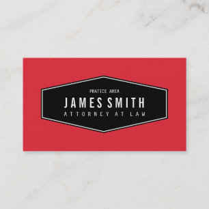 Tarjeta De Visita Abogado elegante retro rojo brillante