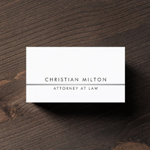 Tarjeta De Visita Abogado elegante y simple de la línea de Faux Silv