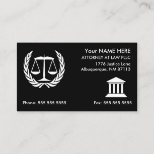 Tarjeta De Visita Abogado en blanco y negro