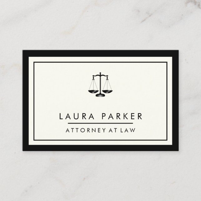 Tarjeta De Visita Abogado en Derecho Simple Profesional Elegante (Anverso)