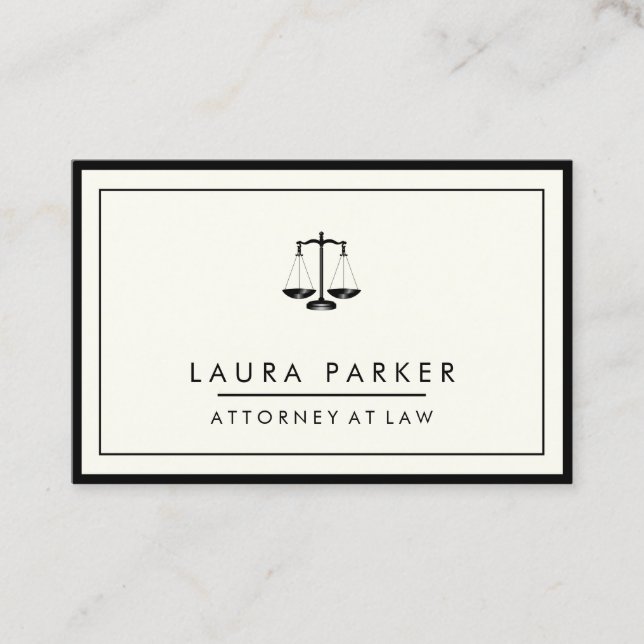 Tarjeta De Visita Abogado en elegante profesional simple del llano (Anverso)