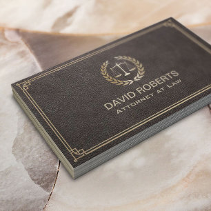 Tarjeta De Visita Abogado en la Escala de Oro Faux Leather
