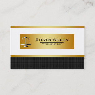 Tarjeta De Visita Abogado en la ley en la escala legal de negro y or