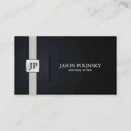 Tarjeta De Visita Abogado en la ley negro y de plata elegante