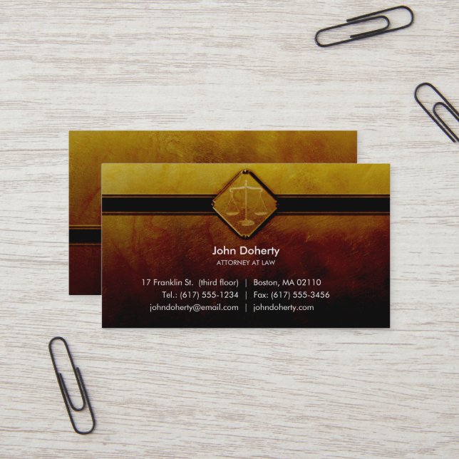 Tarjeta De Visita ABOGADO| Escala de justicia (Anverso/Reverso In Situ)