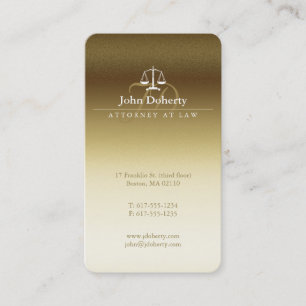 Tarjeta De Visita Abogado   Escalas de oro clásicas de la justicia