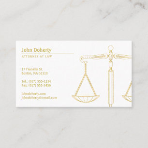 Tarjeta De Visita Abogado   Escalas de oro de la justicia