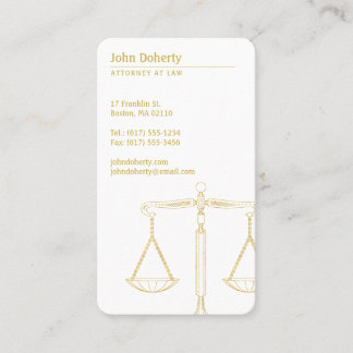 Tarjeta De Visita Abogado | Escalas de oro de la justicia