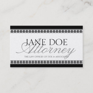 Tarjeta De Visita Abogado firma de abogados Silver Script Black Gold