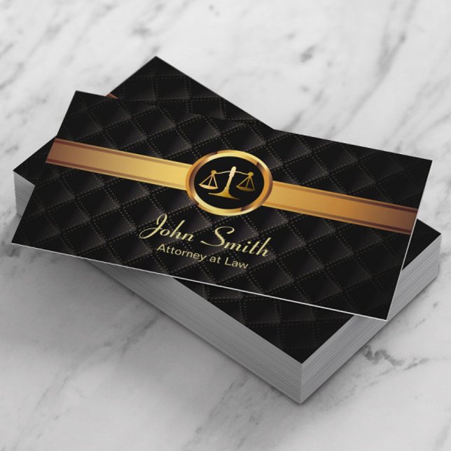 Tarjeta De Visita Abogado Gold Stripe Luxury Dark Fiscal (Subido por el creador)