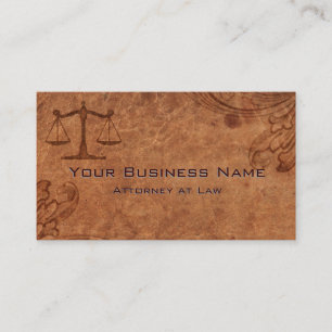 Tarjeta De Visita Abogado Grabado en relieve de Cuero en Derecho