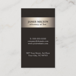 Tarjeta De Visita Abogado Gris Metálico Simple y Elegante