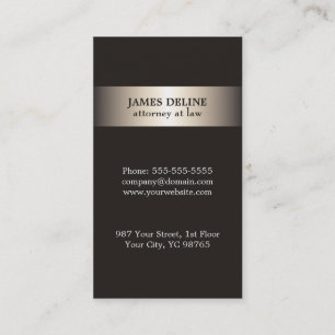 Tarjeta De Visita Abogado gris metalizado elegante simple